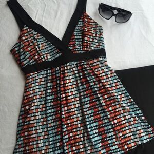$ALE! $ALE! Fun black/teal/orange Cami